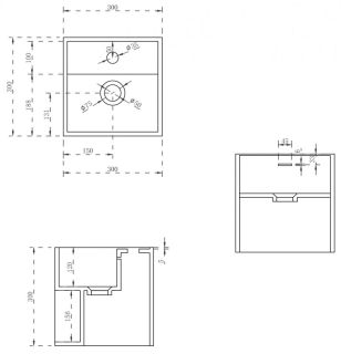 Подвесная тумба с раковиной ABBER Stein AS2639 30см белый